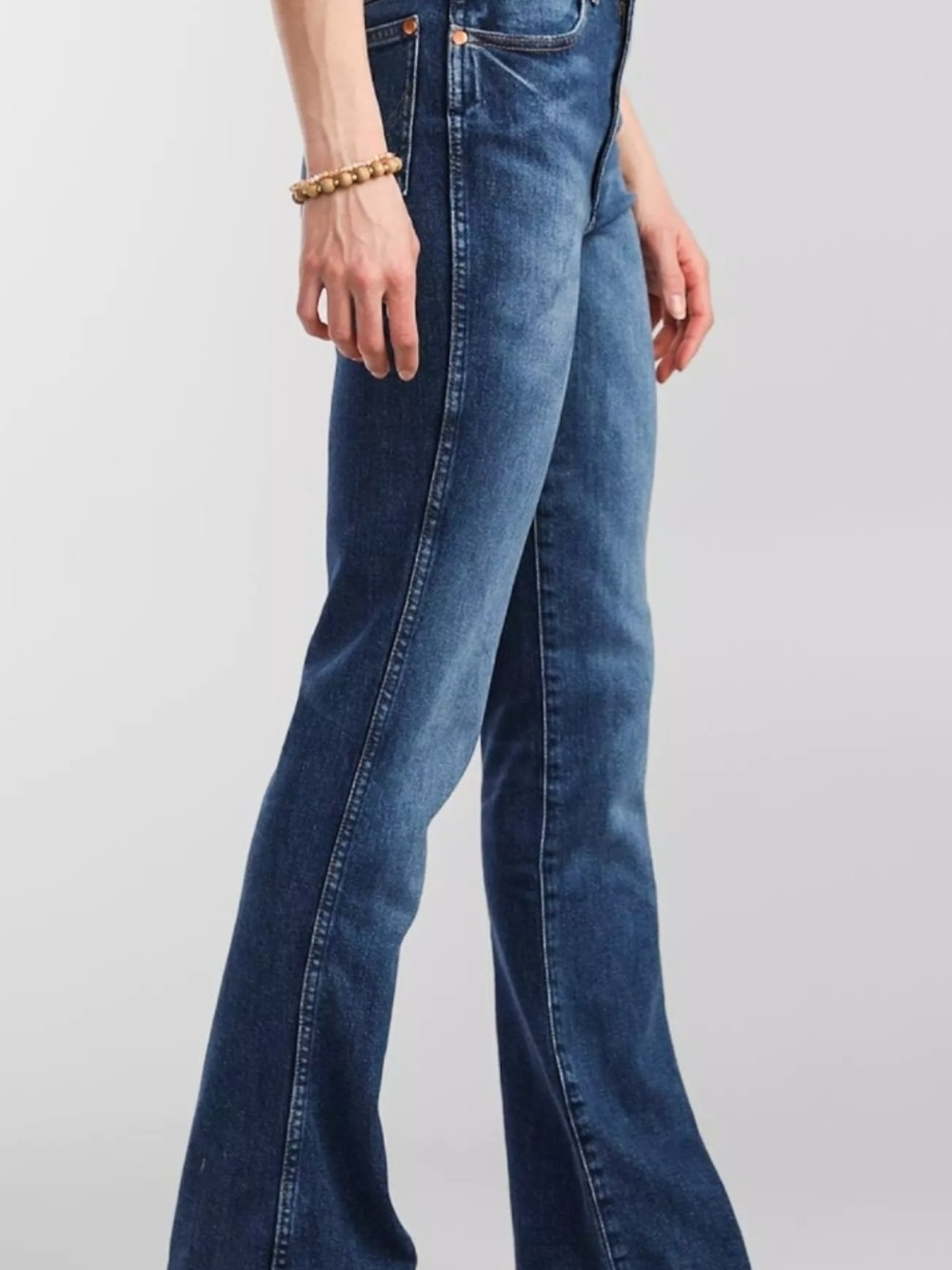 High-Rise Flared Women's Jeans - Dark Blue